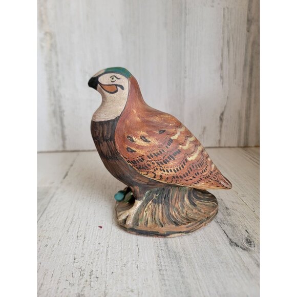 Vintage‎ quail bird pottery unique home decor animal woods heavy - Picture 2 of 9